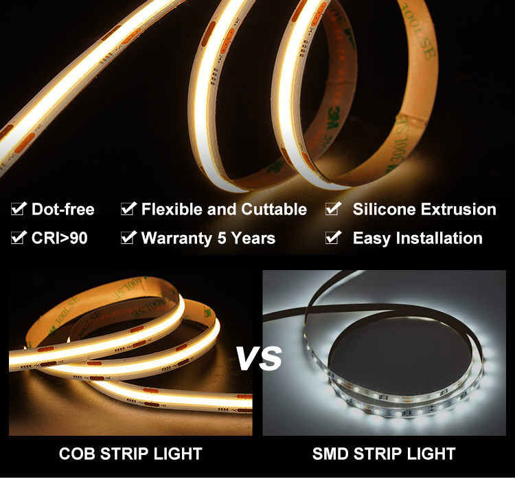 TKL-COB Strip light COB-320D-8MM-24V IP20-IP65-IP66-IP67-IP68 - COB LED Strip Light - 5